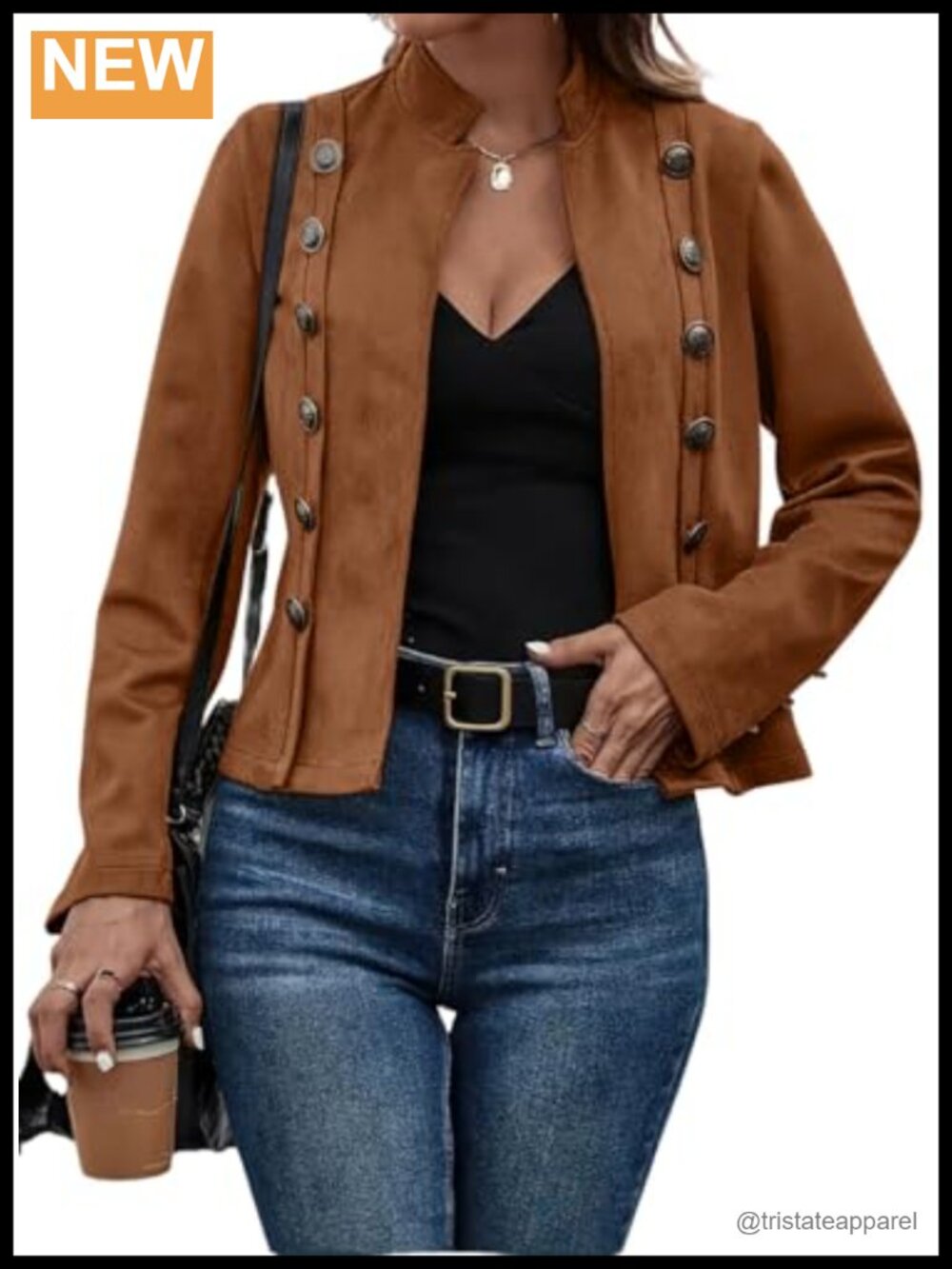 Faux Suede Leather Jacket Cropped Blazer Coat Long Sleeve Open Front